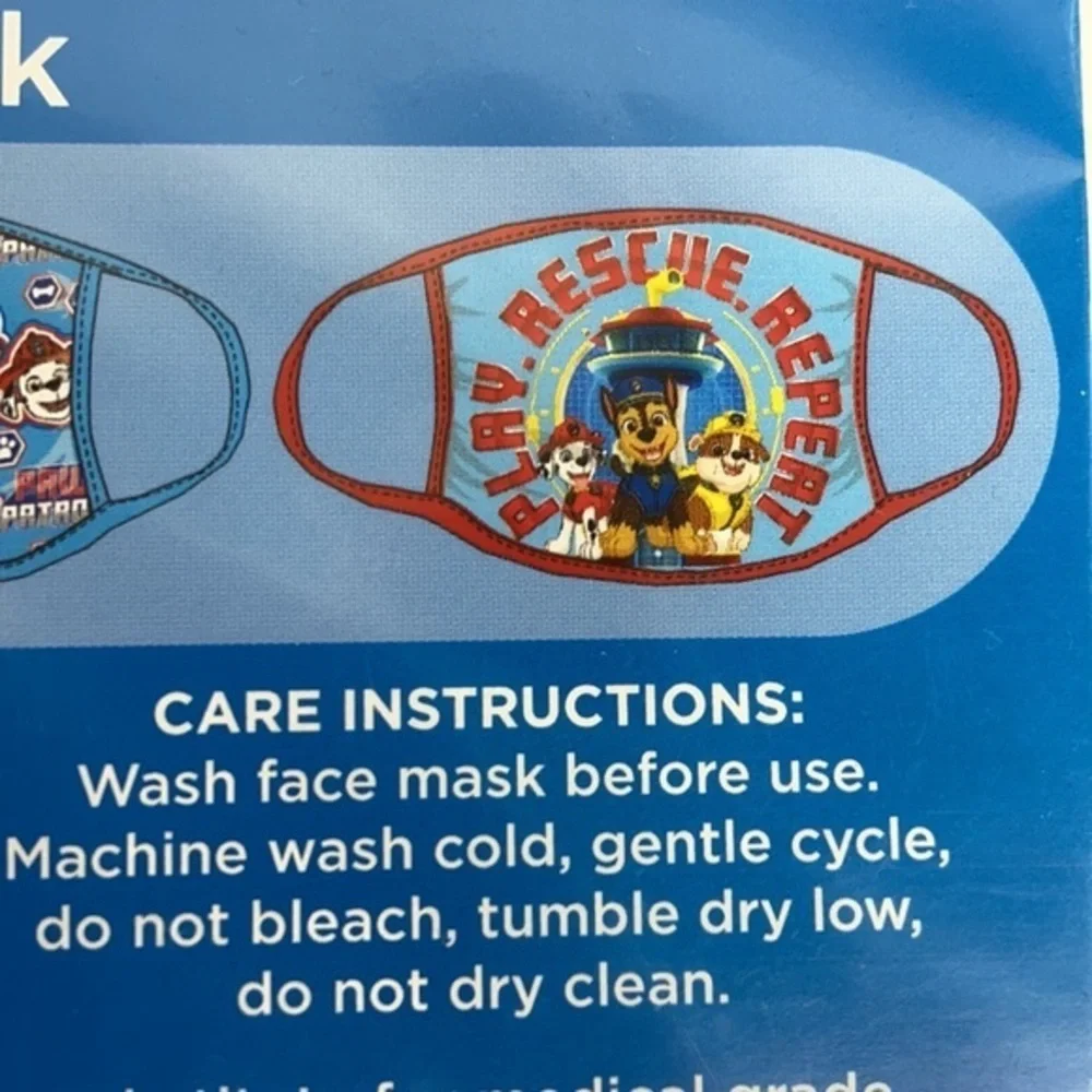 Nickelodeon PAW PATROL WASHABLE Children Face Mask NWT